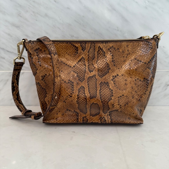 Rejina Pyo Alma Bag, Brown snake-embossed leather - Picture 4 of 10